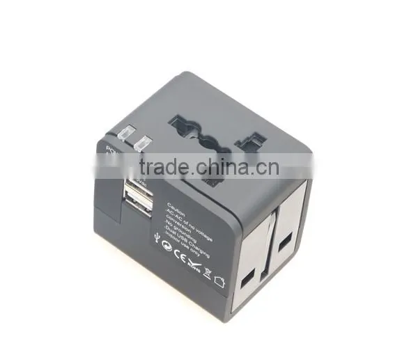 All in One World Wide Universal AC Adapter Travel Wall Adapter (US / UK / EU / AU) With Dual USB Ports of 2100MA photo-4