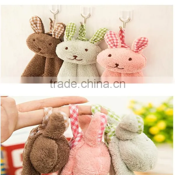 N105 Little Girls Cute Rabbit Jacquard Small Square Towel for Wholesale Yiwu Factory photo-4