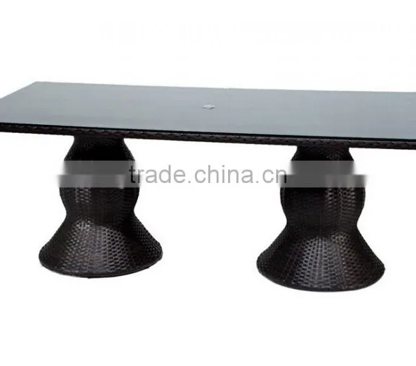 2017 Trade Assurance Most Popular Outdoor Alum Frame Rattan Restaurant Used Dinning Table Set photo-3