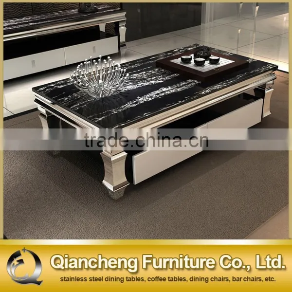 Popular Metal Base Marble Center Table Decorations Coffee Table photo-3