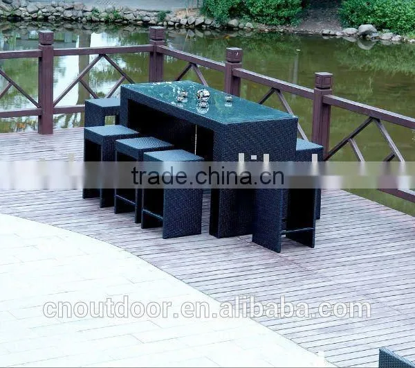 Outdoor Rattan Furniture or Garden Wicker Dining Set, Outdoor Bar Set, Patio Bar Set photo-3