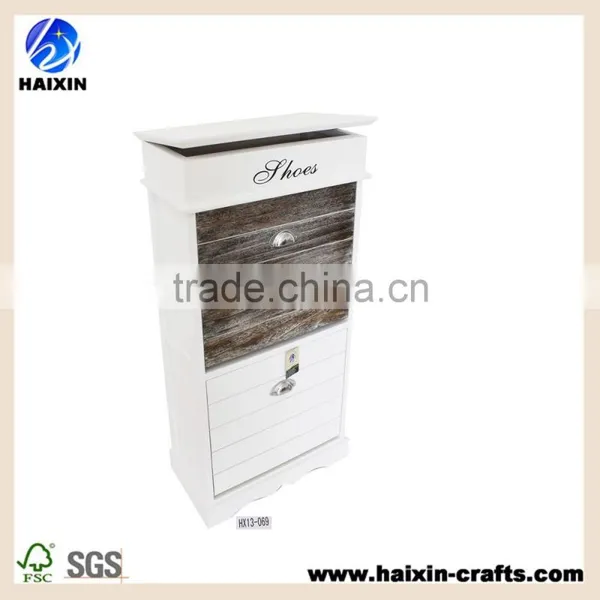 White Shabby Grey Shoe Cabinet/white Shoe Wooden Cabinet /wooden Storage Cabinet photo-2