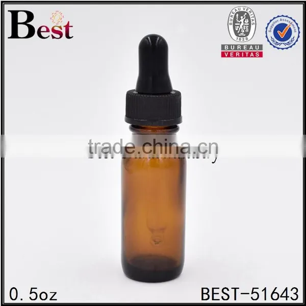 0.5oz Blue Boston Round Bottle Boston Round Glass Bottle With Child Proof Dropper Cap photo-6