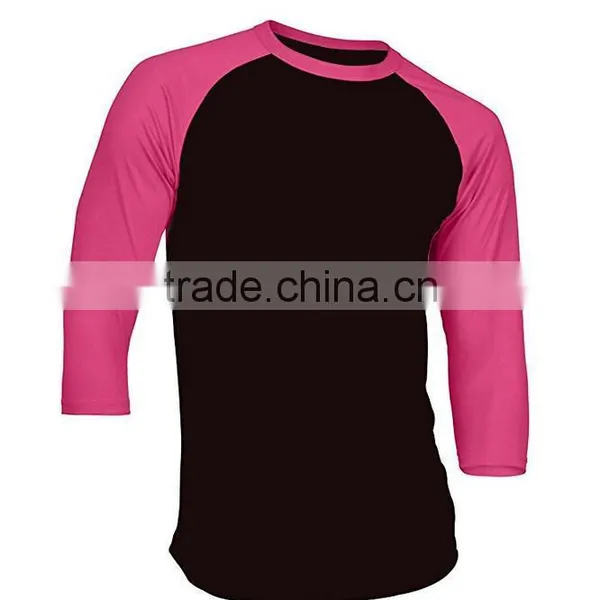 No Brand Customized Your Own Tee Classic 3/4 Sleeve Baseball Plain Blank Relaxed Fit Men Jersey Raglan T-shirt Wholesale photo-4
