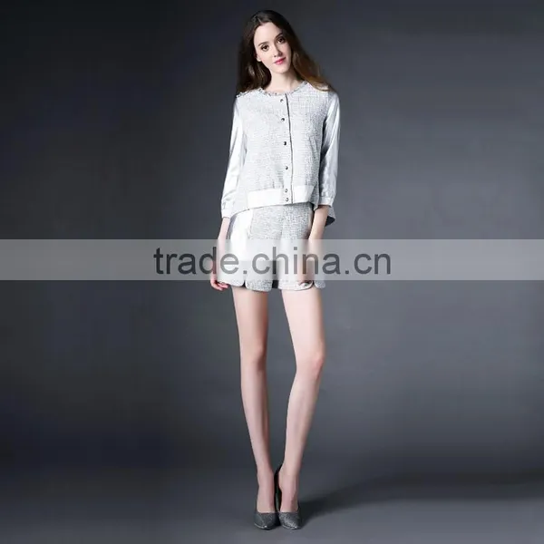 New Arrival Two Pieces Set Woman Jacket With Shorts Casual Suit photo-4
