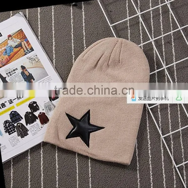 The Five-star Knitted Cap Cap Hat Street Dance Hip-hop Cap to Keep Warm photo-2