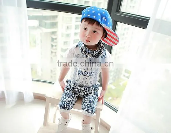 Children's Cotton Printing Cool Suit With Triangular Bandage photo-2