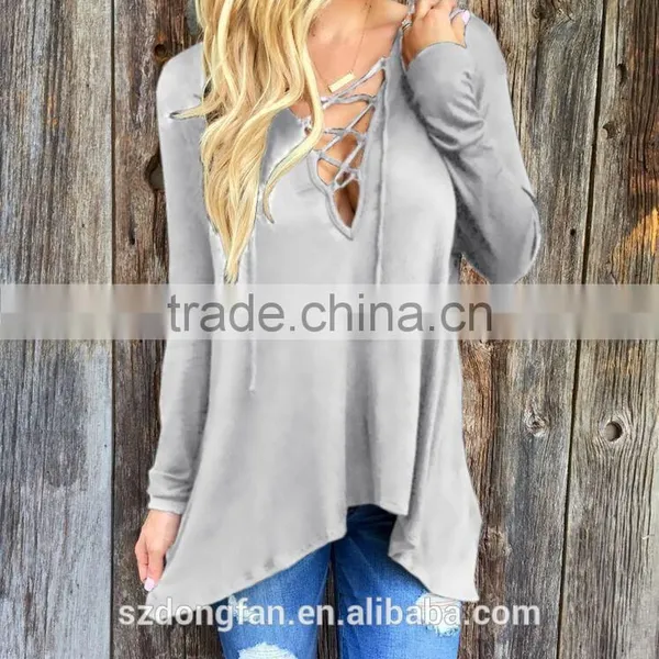 New Spring Autumn Casual Women Tshirt Loose 100% Cotton Top Tee Lady's V-neck Tshirts Plu Size photo-5