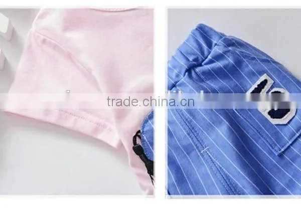 Children Clothing Sets Animal Print Summer Cotton Short Sleeve Stripe Shorts Sets photo-2