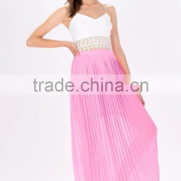 2015 Hot Sale Pleated Skirts Design Elegant Long Maxi Skirt for Women photo-6