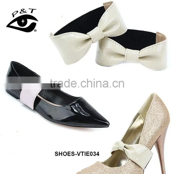 5 Colors Patent Leather Bowknot Shoe Lace For Shoe Decorations photo-3