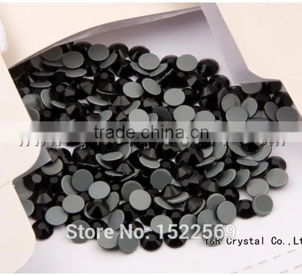 2058HFSS20 1440pcs Round Shape Jet Color Flatback Crystal Glue Base Loose Hot Fix Rhinestones Iron on Stones Clothing Accessorie photo-3