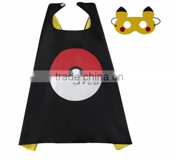 High Quality Pocket Monster Pikachu Cloak With Mask 70cm Halloween Cosplay Pokemon Pikachu Mask photo-4