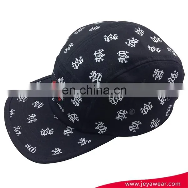 Wholesale Black 5 Panel Hip Hop Snapback All Kinds of Hat and Cap Printed Cap