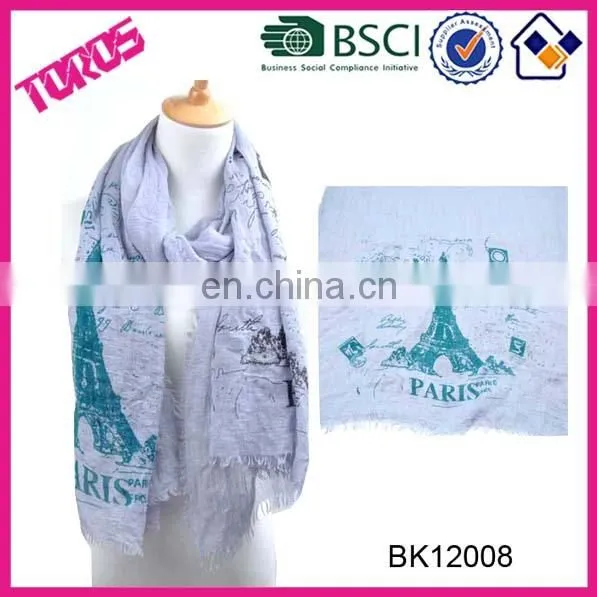 New Style Shawl Stole Paris Map Scarf Printed Scarf