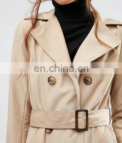 High Quality Womens Double-breasted Coat Long Belt Dust Coat Fitted Woman Trench Coat S/M/L/XL photo-4