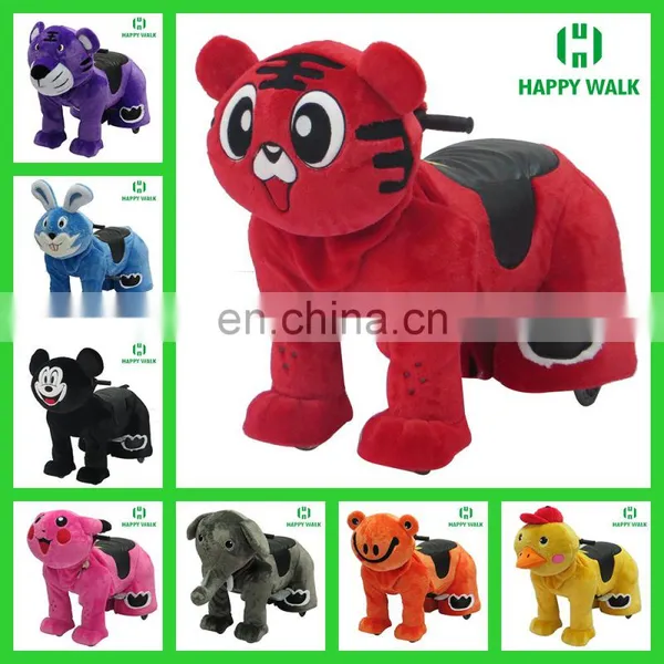 Coin Operated Battery Motorized Plush Riding 2016 Zoo Animal Scooter Four Wheeler Electric Animal Ride for Mall Amusement Park photo-4