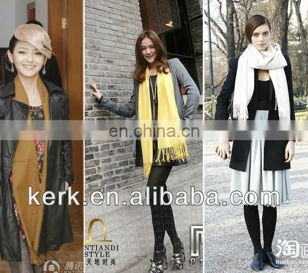 Fashion Plain Design Scarf and Shawl, Stock 40 Colors Wholesale Price,Material:Cashmere+ Viscose photo-2