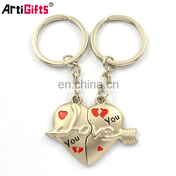 Wholesale Promotion Custom Design Your Own Metal Magnetic Angel Pair Keychain Couple photo-4