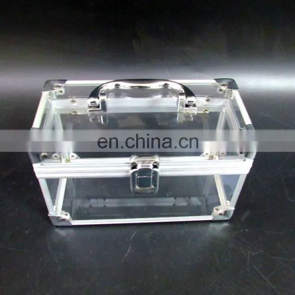 Custom Plexiglass Acrylic Aluminum Cosmetics Receive Transparent Box