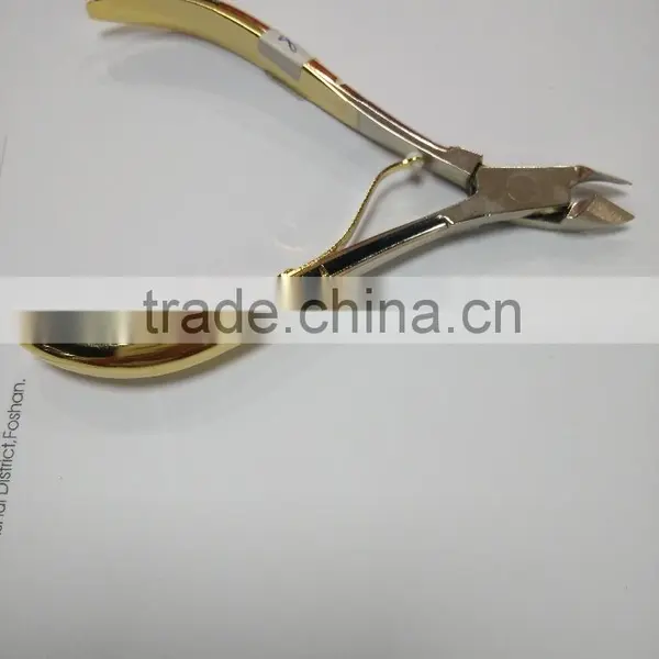 Hot Sale Golden Handle Cuticle Nipper With Single Spring photo-2