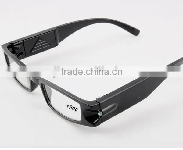 Ultra Bright Dual LED Lighted Up Map Book Readers Reading Black Full Frame Eye Glasses Eyeglass Spectacle Diopter Magnifier Ligh photo-3