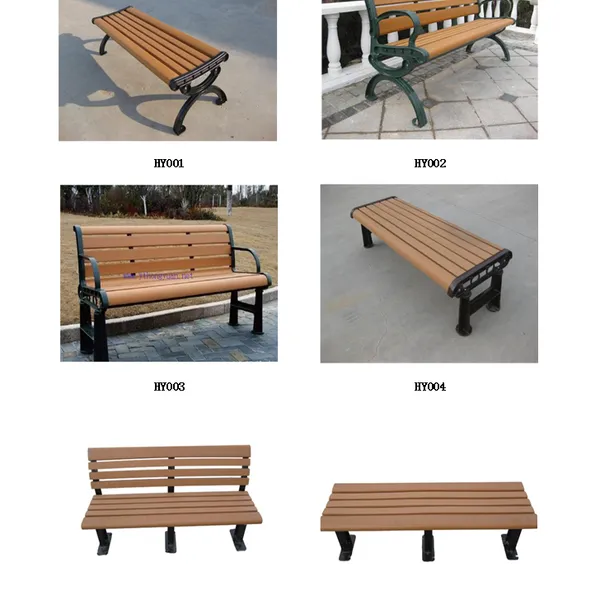 Professional Factory HDPE Outdoor Park Garden Bench With Aluminum Legs