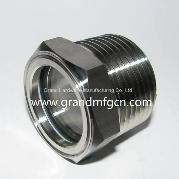 Stainless Steel 304 BSP G Thread 1/2 Inch Borosilicate Oil Level Sight Glass photo-2