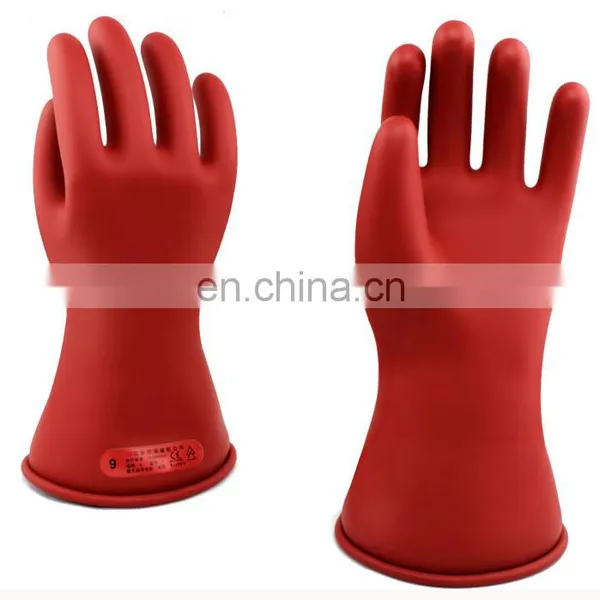 1 KV Long Low Voltage Class 0 Electric Worker Safety Hand Protection Latex Rubber Insulating Gloves photo-2