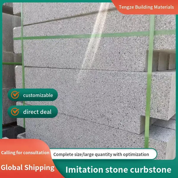 Stone-like Stone Road Tooth Stone Road Flat Stone PC Road Side Stone Tree Fence Stone Precast Cement Turn Head Sesame Black 60/1 Meters Long