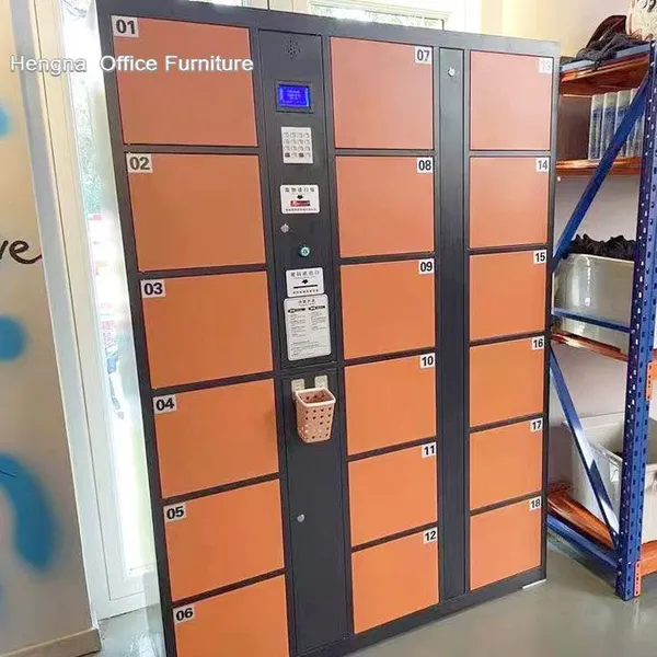 Commercial Electronic Locker With Power Backup System Orange/Yellow Color Custom 30 Door Restaurant Hotel Staff Personal Storage photo-2