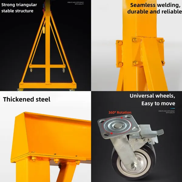 Customized Adjustable Height Span Indoor Engine Tracked Small Gantry Crane 500kg 1000kg 2000kg 3000kg photo-4