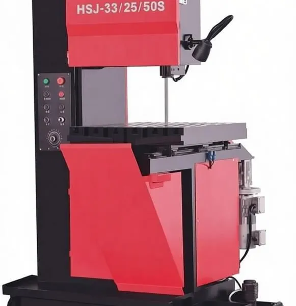 Hongsheng Jie's vertical metal band saw machine HSJ-33/25/50S – a factory-grade material cutting equipment
