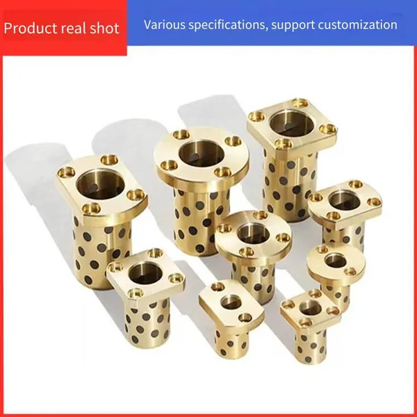 Self-lubricating Graphite-inlaid Copper Guide Sleeve, Middle Circular Traction Type Copper Guide Sleeve, Solid Lubricating and Wear-resistant Guide Pillar and Guide Sleeve photo-3