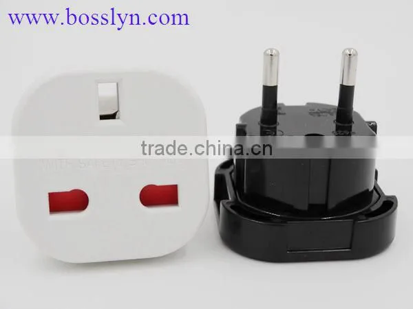 CE ROHS Approved High Class EU Europe Spain Greece Type C to UK Singapore Malaysia Type G Plug Travel Adapter Converter photo-2
