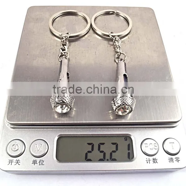 Cute Design Couple Keychains Microphone Metal Keychain photo-5