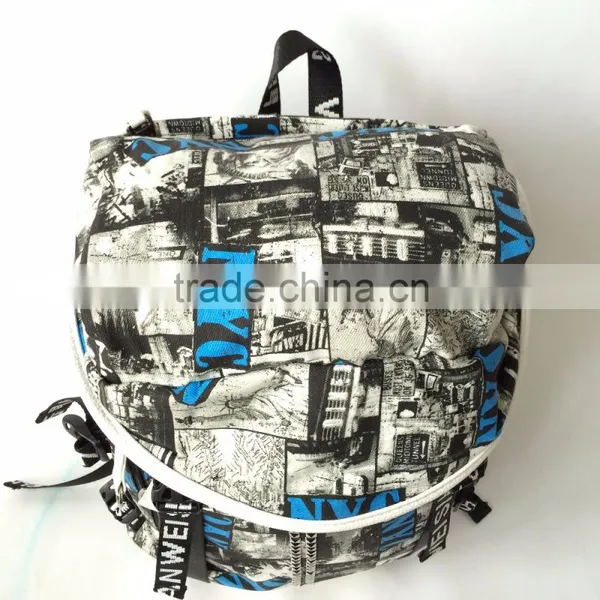 2016 Fancy Looking Korean Style Pre Printed Canvas Backpack photo-4