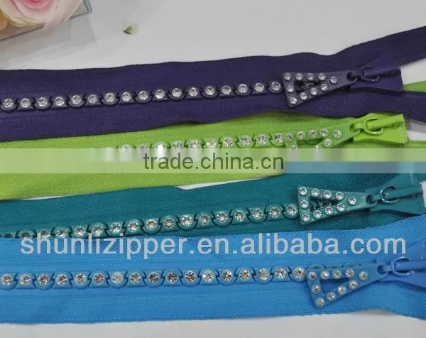 NO 8 Rhinestone/diamond/crystal Zipper photo-3