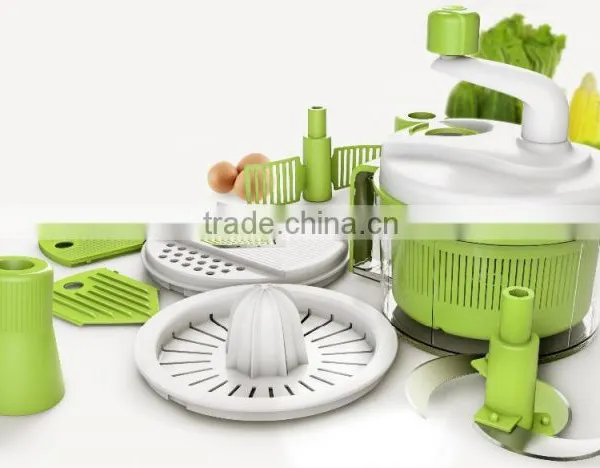 PP+ABS+S/S 23*20*26 Kitchen Tools Multifunctional Food Processor/kitchen King Pro Manual Food Processor/vegetable Grinder photo-2