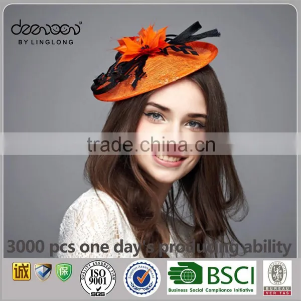 China Wholesale Wedding Accessories For Lady Sinamay Fascinator photo-3