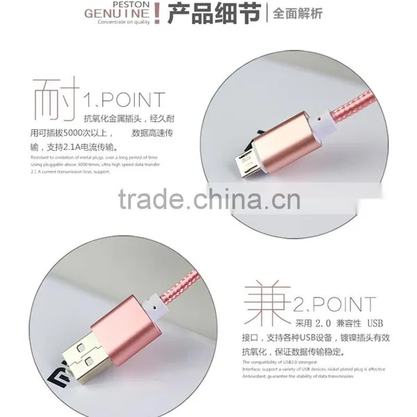 USB Cable,3.3 ft USB 2.0 A Male to Micro USB Male Cable Braided, Quick Charge and High Speed Data Sync for Android, Samsung, HTC photo-2