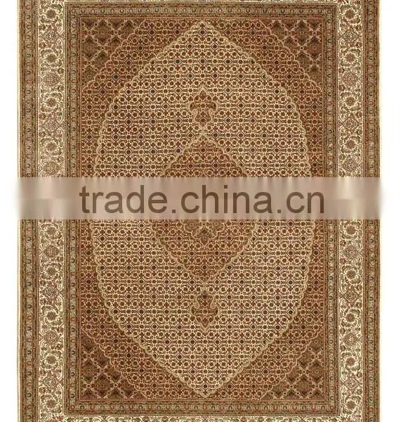 Tabriz Carpet Super Mahi Cream-Cream Woolen Carpets