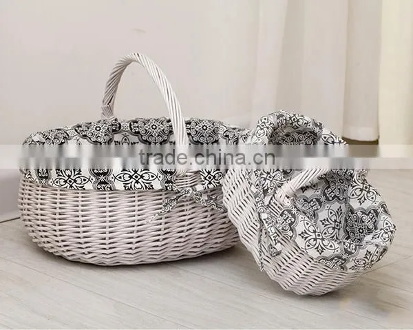 Vintage Cheap Handmade Custom Laundry Baskets Wicker Storage Baskets Picnic Baskets photo-5