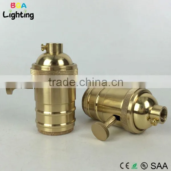 CE E27 Brass Light Socket Cord Set Socket With Switch photo-2