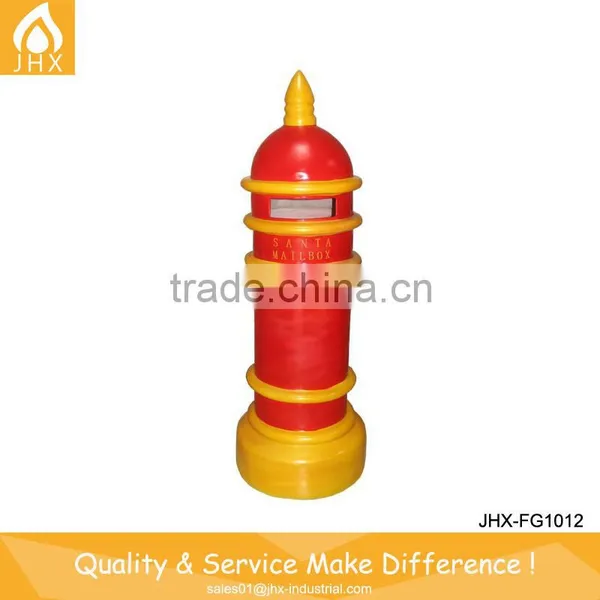 Santa Christmas Post Standing Fiberglass Postbox for Xmas Decor