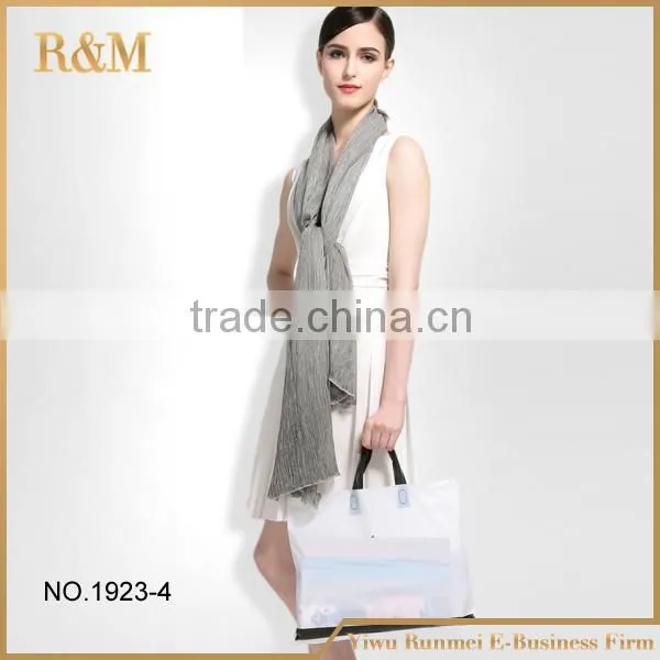 Wholesale Female Solid Color Spring Linen and Cotton Shawl photo-4