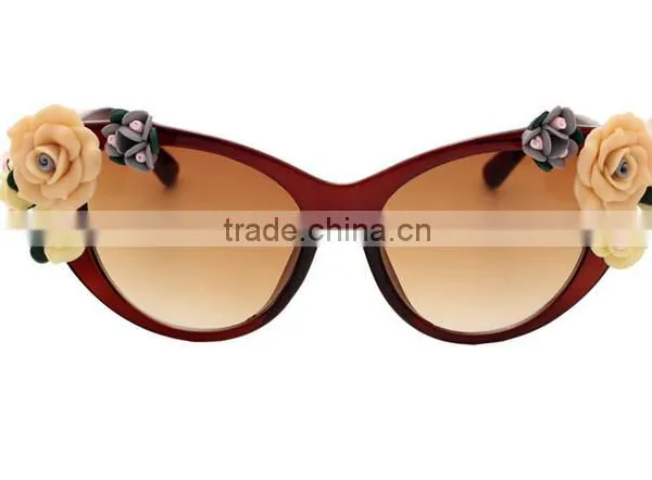 2016 Hot Selling Vintage Rose Flower Plastic Lady's Sun Glasses photo-6