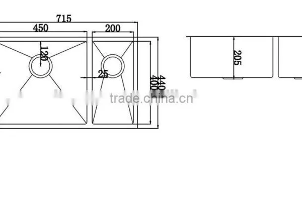 Modern Kitchen Design 70/30 Stainless Steel Kitchen SInk Double Bowl photo-4