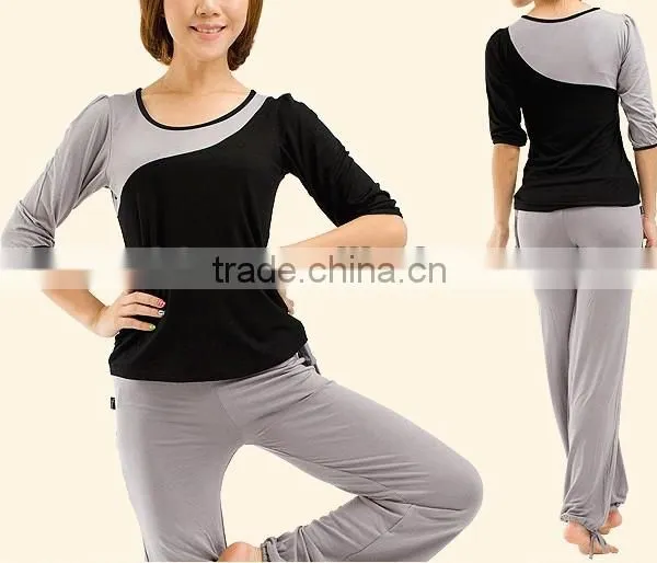 Bamboo Fiber Elegant Ladies Sportwear Fintess Yoga Wear photo-6