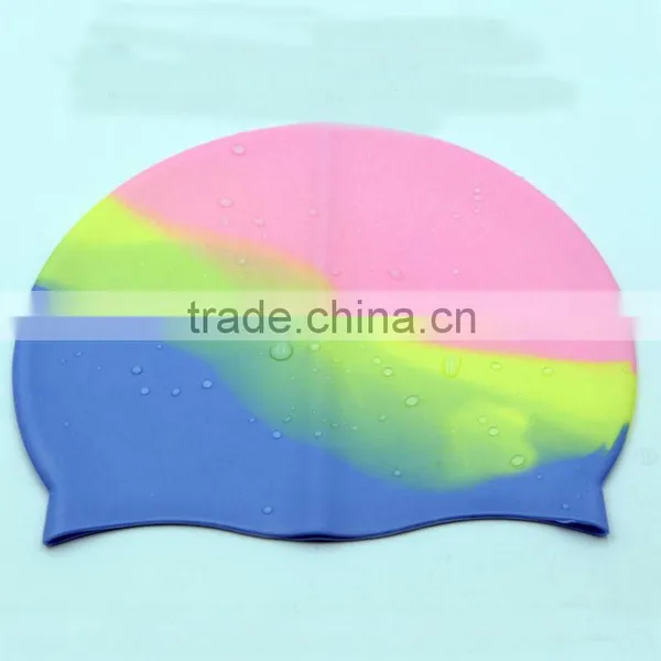 Chinese Design Your Own Swim Cap With Custom Printing Free Art Work,Colorful Printing Silicon Swimming Cap photo-4
